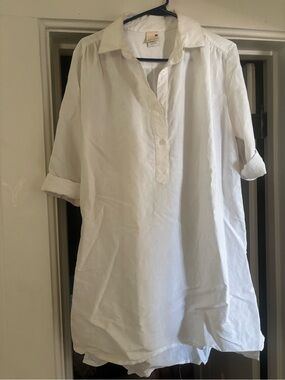Uncle Studios White Linen Tunic M
